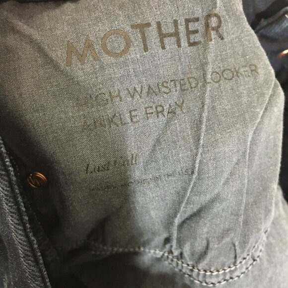 Mother Jean Womes High Waisted Looker Ankle Fray Last Call 26x27 Blue Dark Wash - Picture 13 of 14